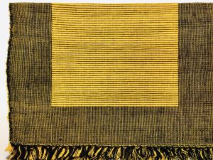 100% Pure Cotton Linen Dining Mats 17" x 12" (Yellow & Black)