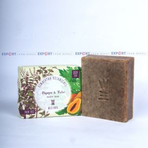 Wild Earth Himalayan Botanicals Papaya & Tulsi Body Bar (For Oily Skin) - 100Gm