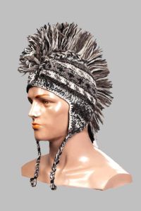 Hand-Knitted 100% Woolen Outside & Polyester Inside Multi-Colored Ear Flap