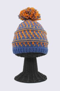 100% Woolen Outside and Polyester Inside Stretchable Soft & Warm Multi-Colored Patterned Beanie Hat
