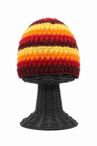 100% Pure Woolen Soft & Warm Multi-Colored Striped Beanie Hat