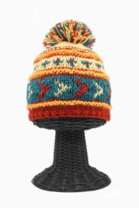 100% Pure Woolen Soft & Warm Multi-Colored Patterned Beanie Hat