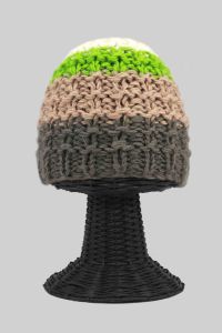 100% Woolen Outside and Polyester Inside Stretchable Soft & Warm Multi-Colored Beanie Hat