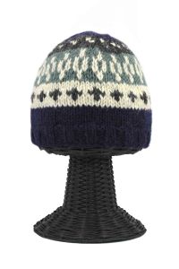 100% Woolen Outside and Polyester Inside Stretchable Soft & Warm Multi-Colored Patterned Beanie Hat