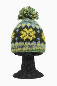 100% Woolen Outside and Polyester Inside Stretchable Soft & Warm Multi-Colored Patterned Beanie Hat