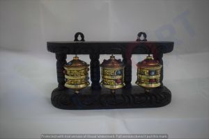  Carved wooden frame Prayer Wheel 
