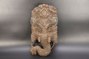 Wooden Carved Mask Lord Ganesh Himalayan Tribal Dance