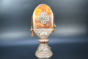 Tibetan Amber Silver-Carved Seal Signature Stamp