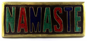 Wooden Namaste Plate - Painted with Stone Settinge Plain