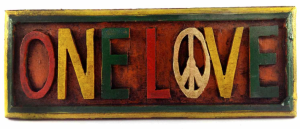 Wooden One Love Wall Hanging - Painted
