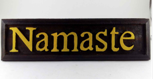 Wooden Namaste Wall Hanging - Painted